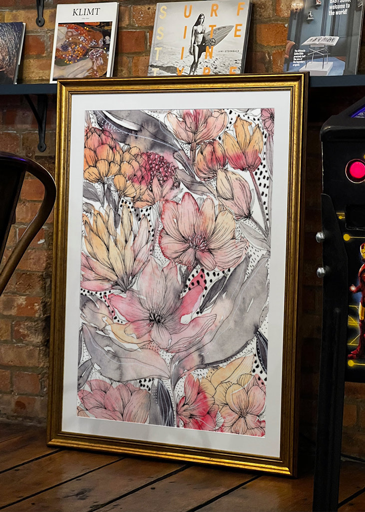 Teplý akvarel květiny trh