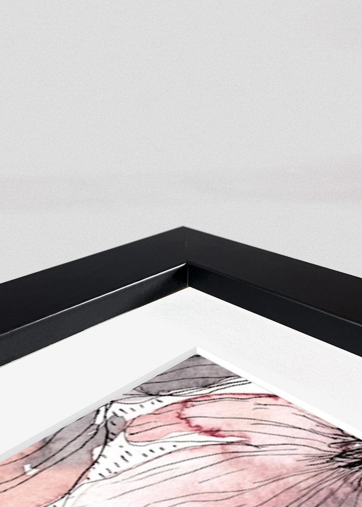 Růžové a šedé akvarelové květiny