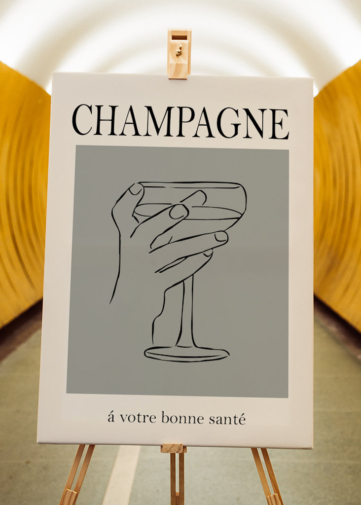Plakat szampana