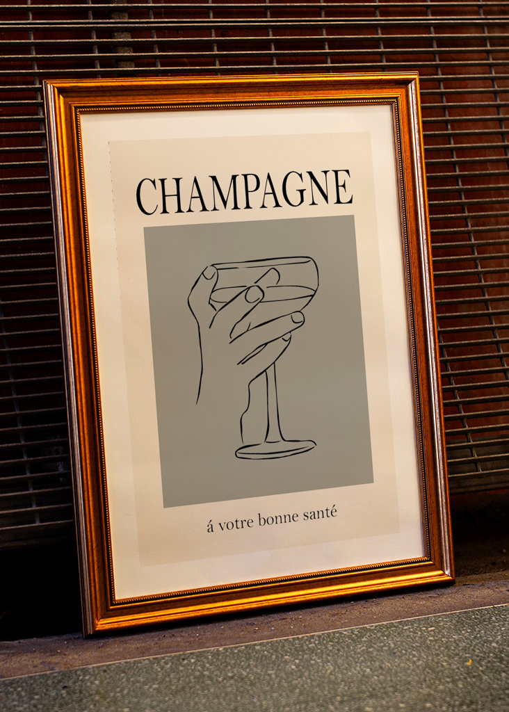 Plakat szampana