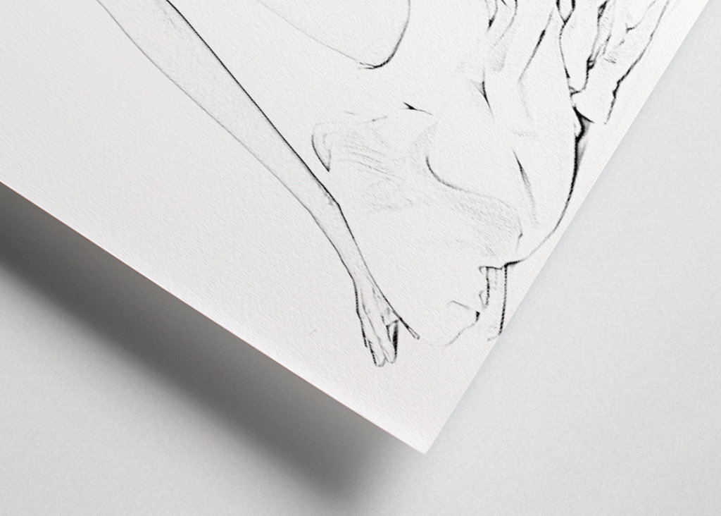 Dessin nu d’une jeune femme