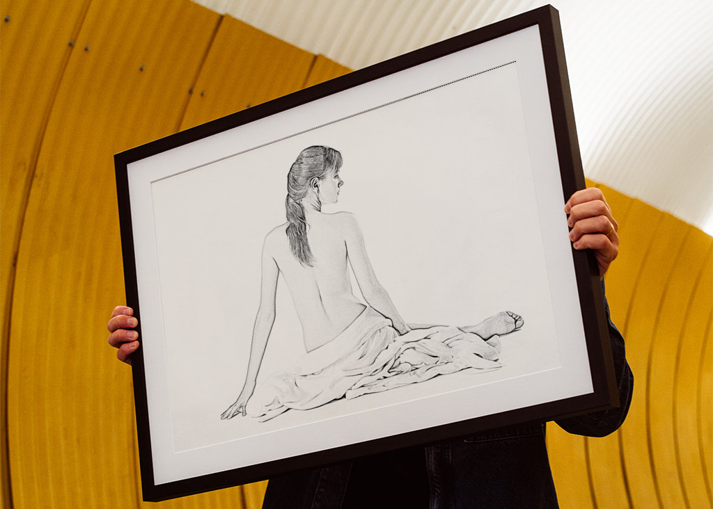 Nude drawing of a young woman