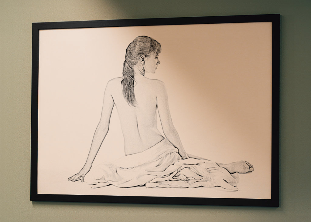 Nude drawing of a young woman