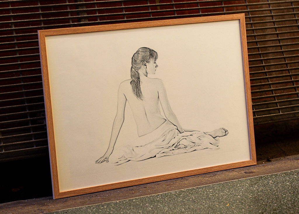 Nude drawing of a young woman