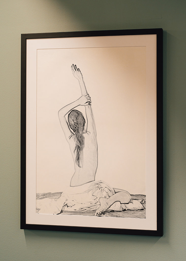 Nude drawing of a young woman