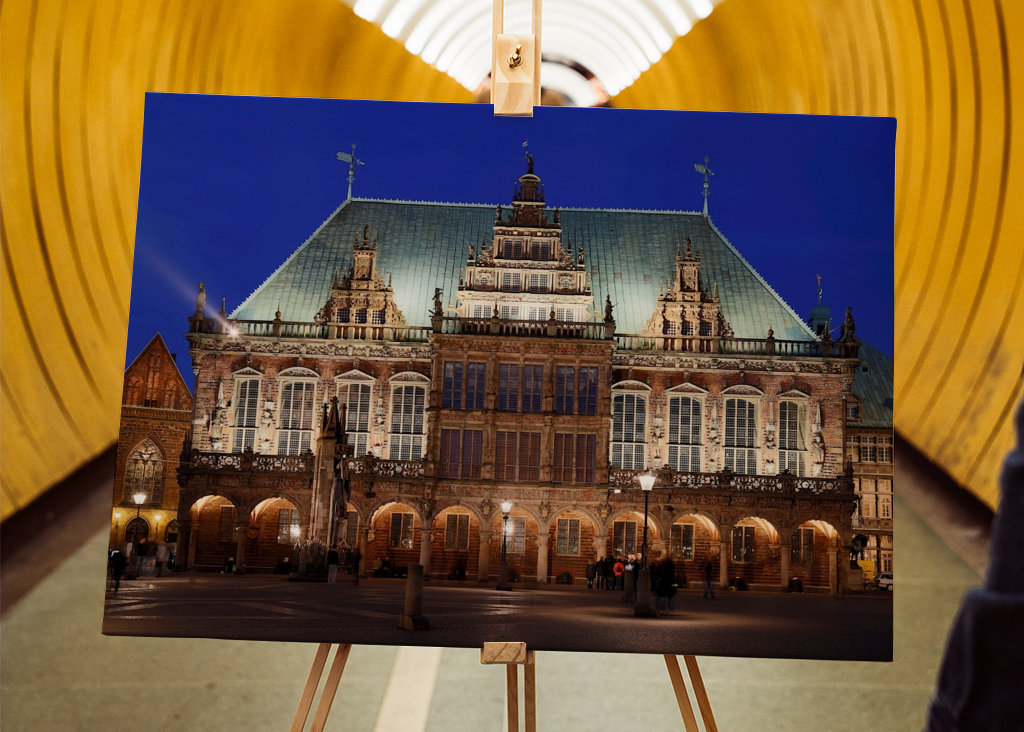 Rådhuset i Bremen om natten