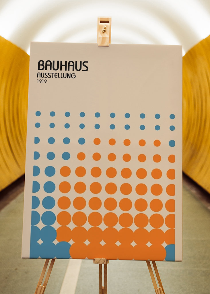 Bauhaus Orange Blue Poster