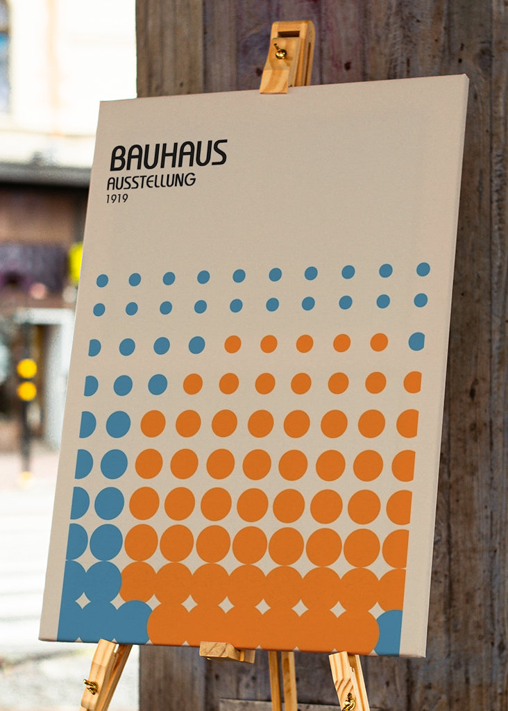 Bauhaus Orange Blue Poster