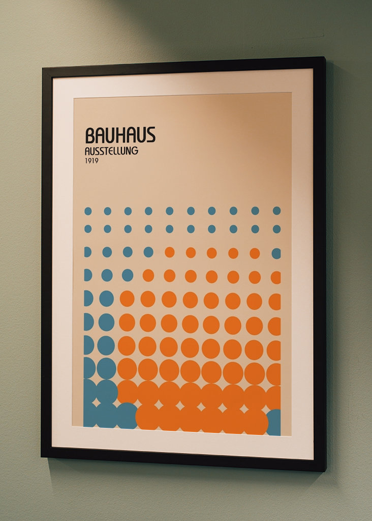 Bauhaus Orange Blue Poster