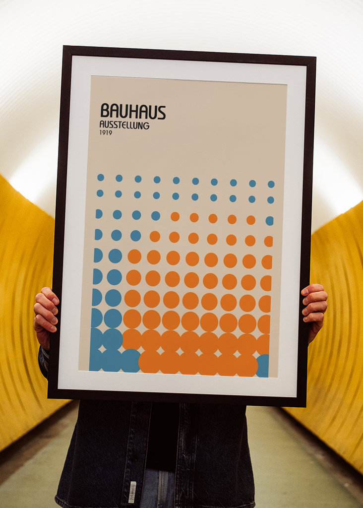 Bauhaus Orange Blue Poster