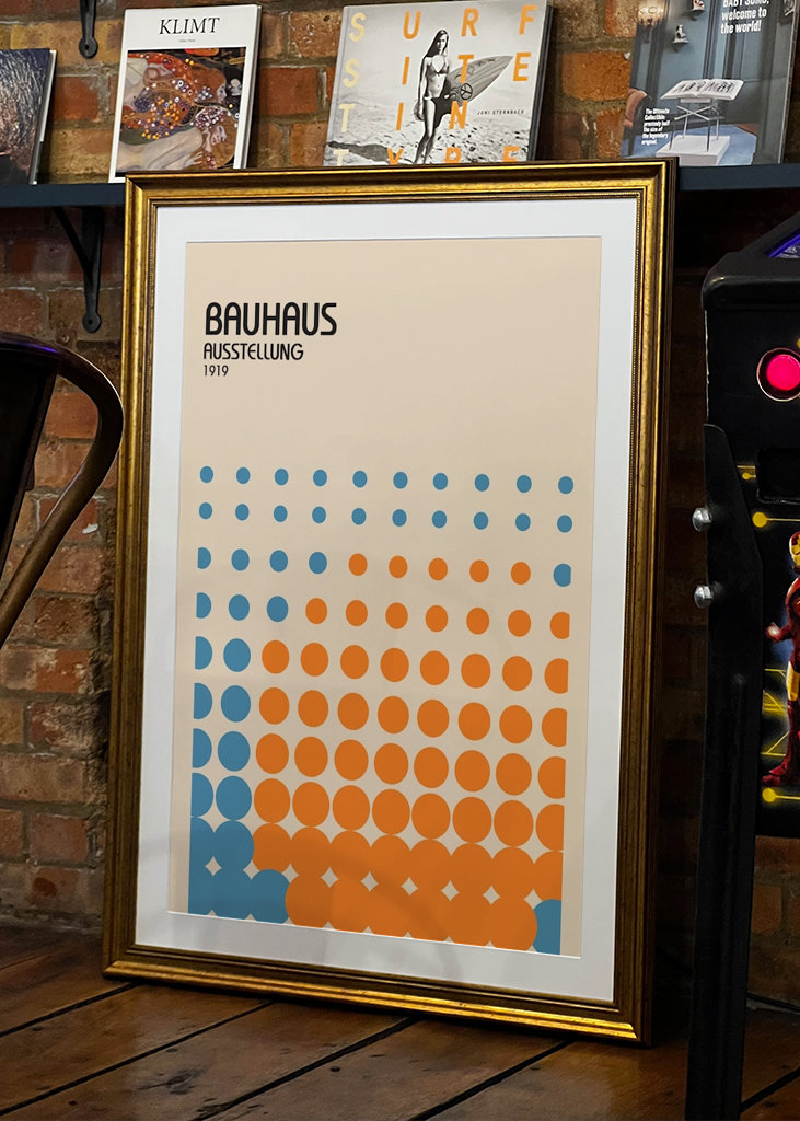 Bauhaus Orange Blue Poster