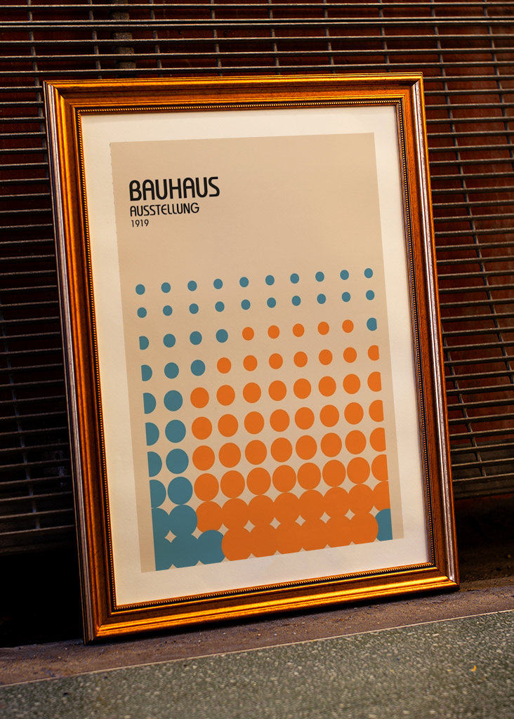 Bauhaus Orange Blue Poster
