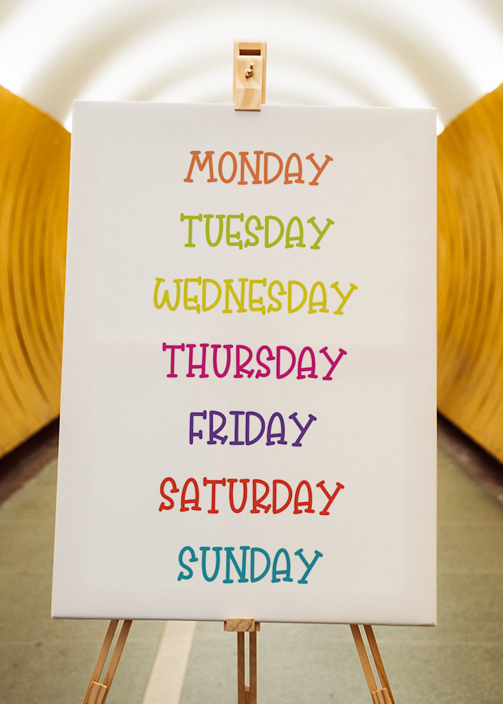 Days of the Week Poster