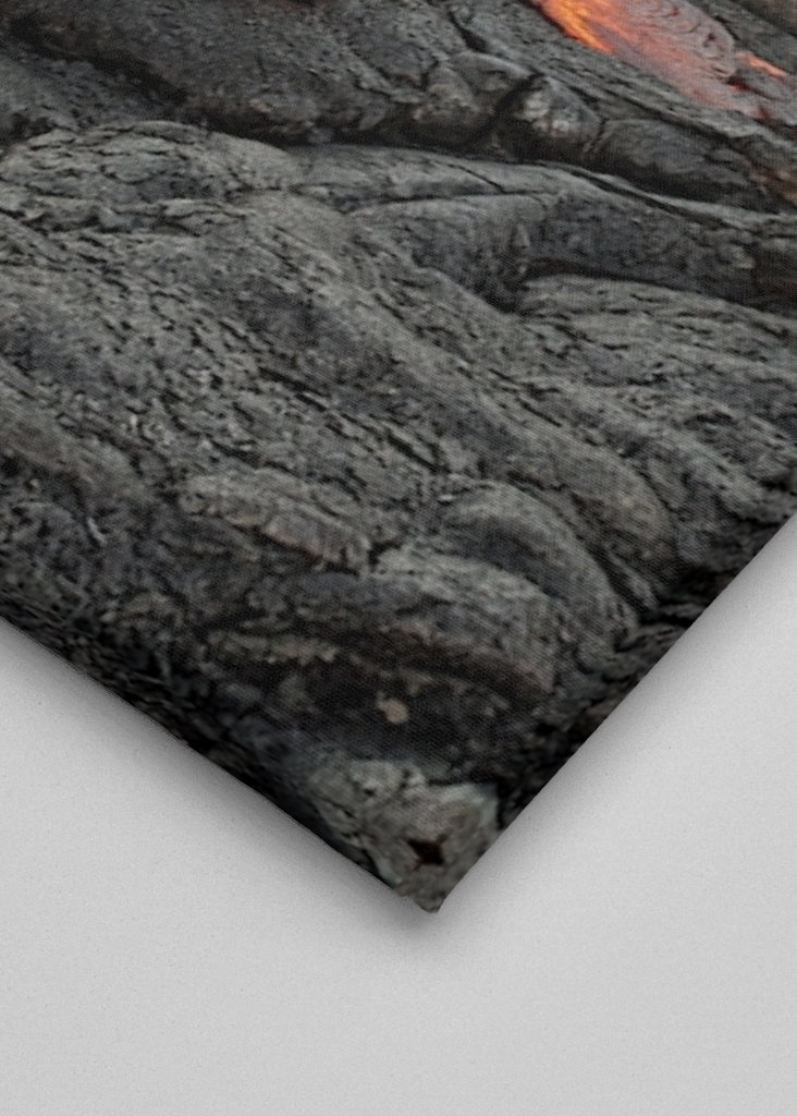 Red glowing lava flow