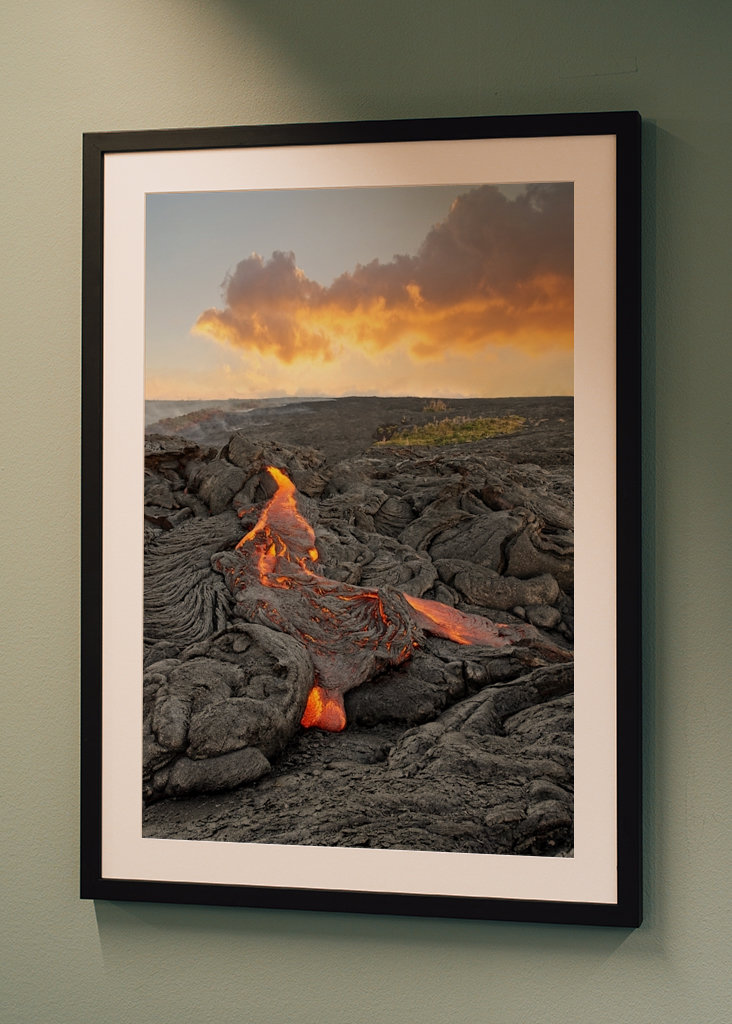 Red glowing lava flow