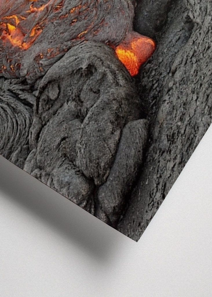 Red glowing lava flow