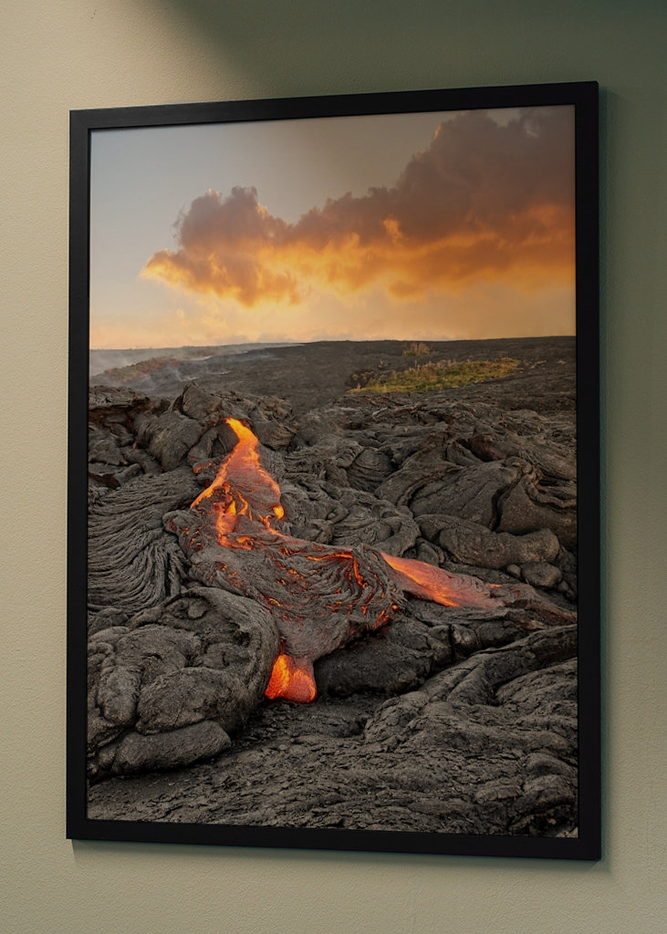 Red glowing lava flow