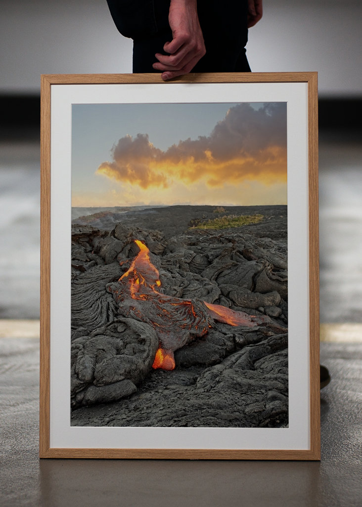 Red glowing lava flow