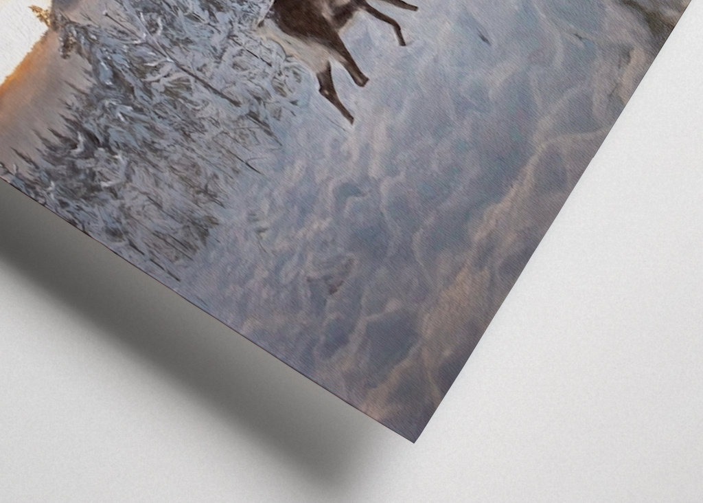 Reindeer in winter landscape 