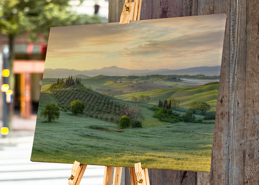 Toskánsko v časném ranním světle