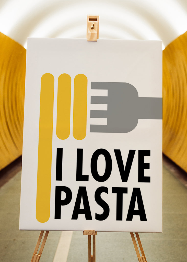 Jeg elsker pastaplakat