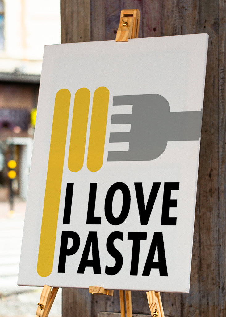 Jeg elsker pastaplakat