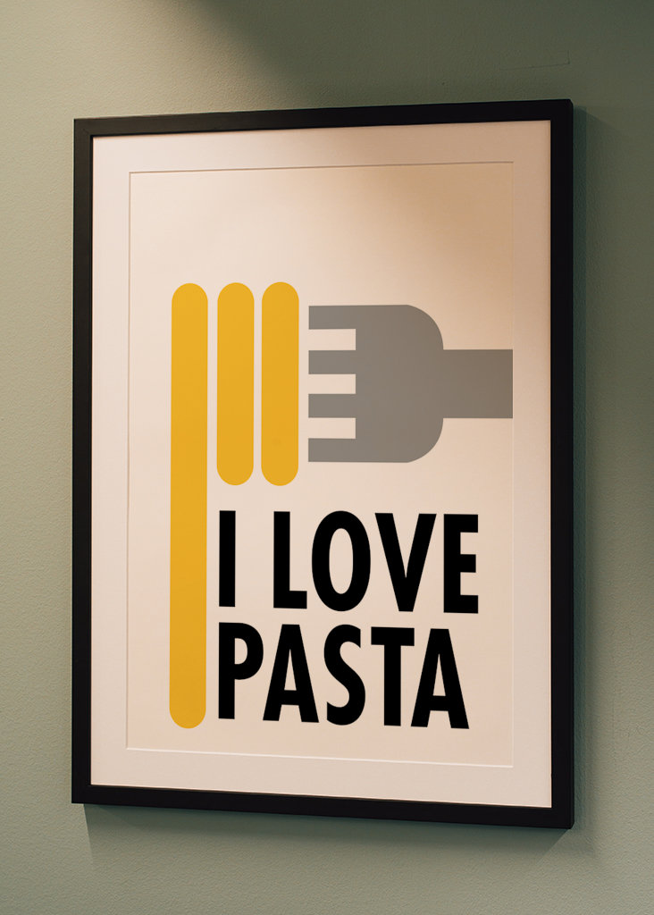 Jeg elsker pastaplakat