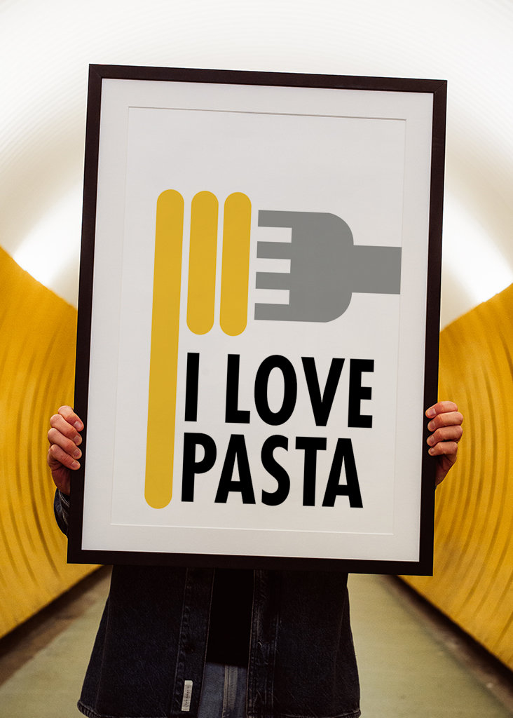 Jeg elsker pastaplakat
