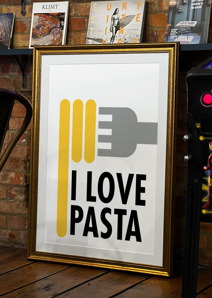 Jeg elsker pastaplakat