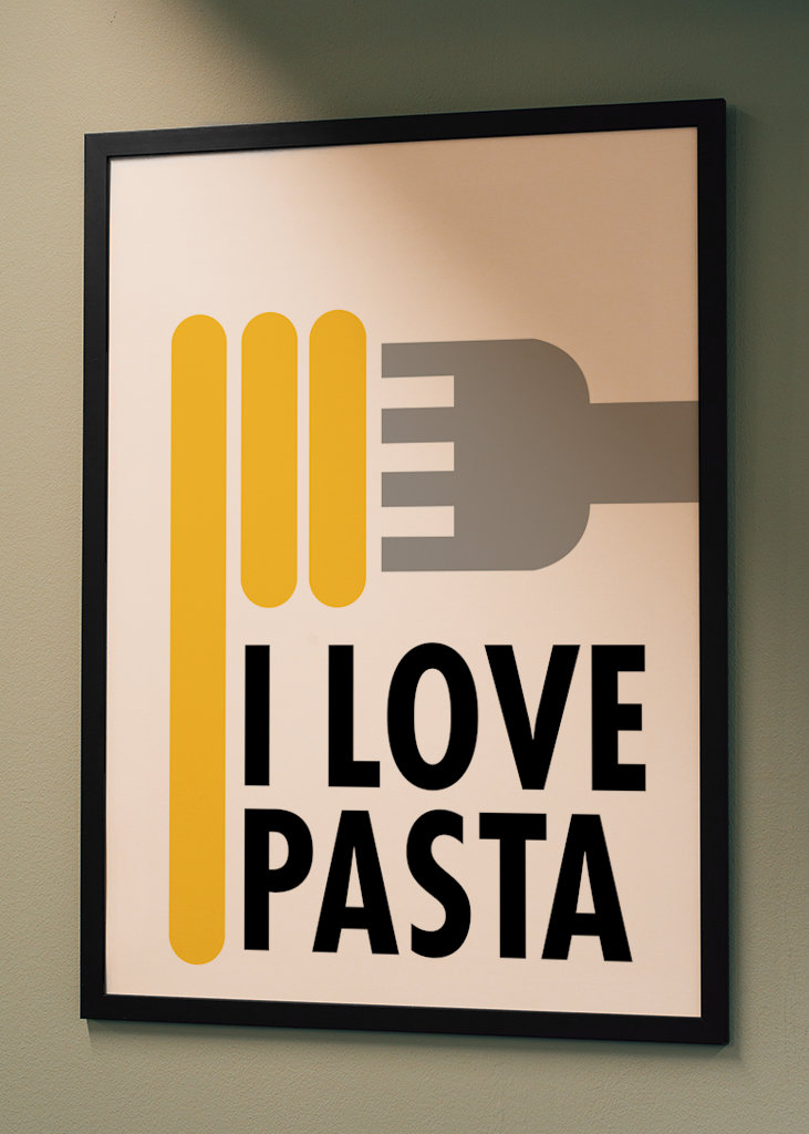 Jeg elsker pastaplakat