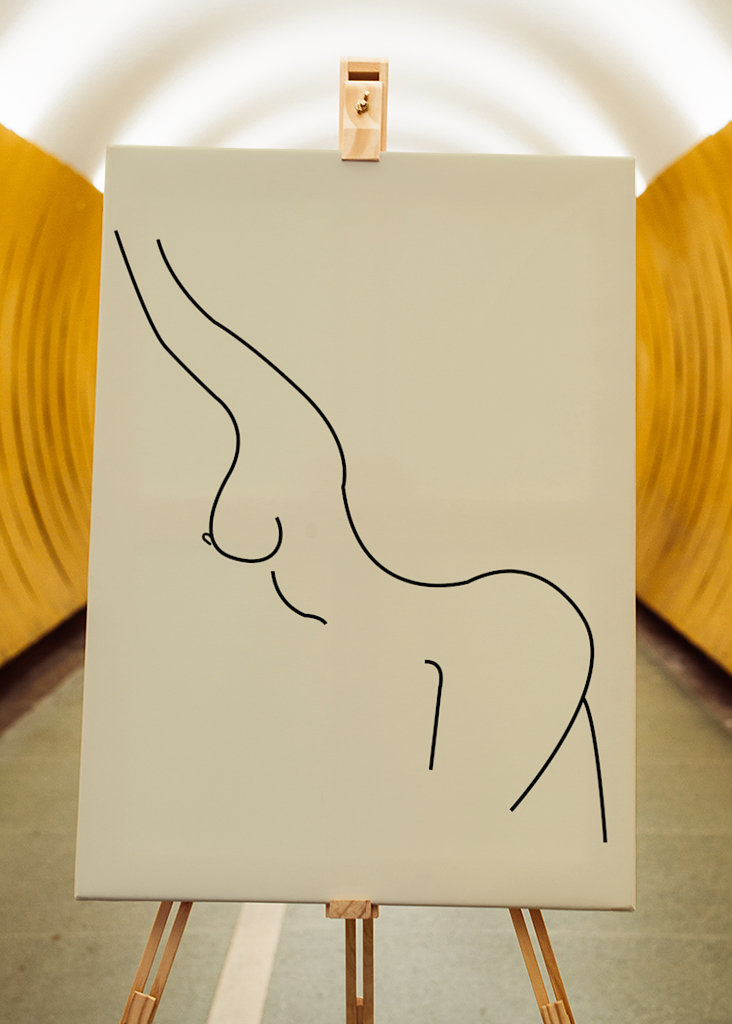 Nøgne kvinder kunstplakat