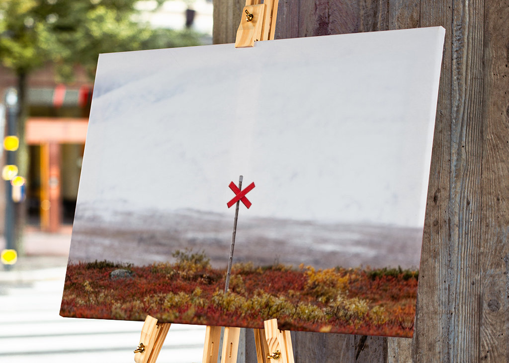 A Swedish winter trail sign