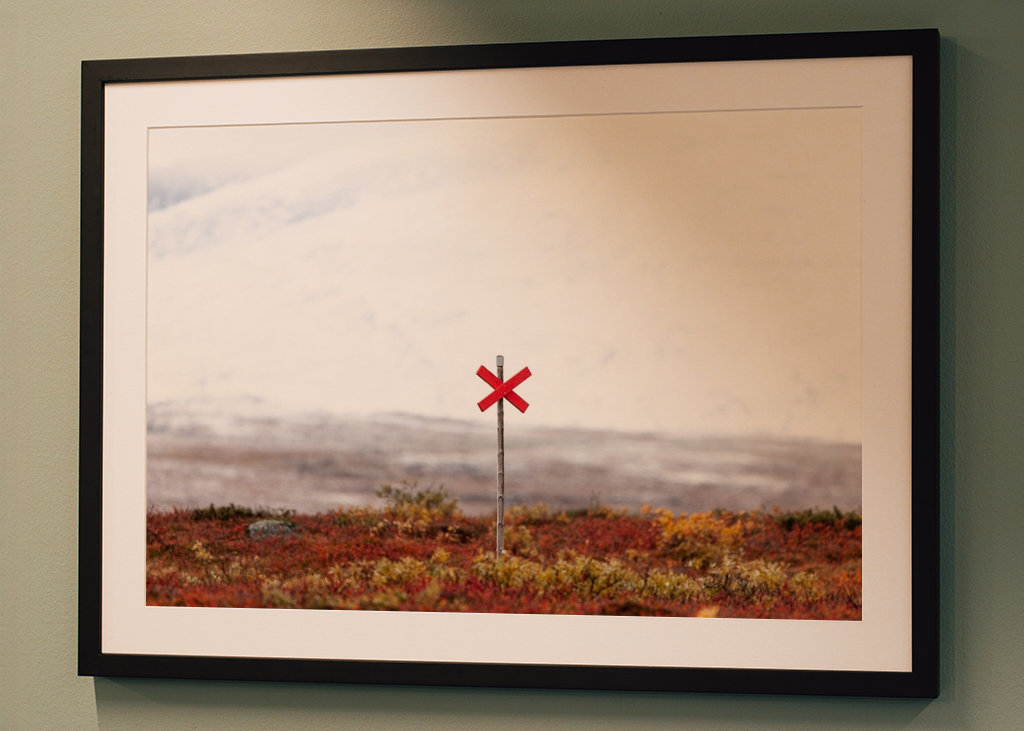 A Swedish winter trail sign