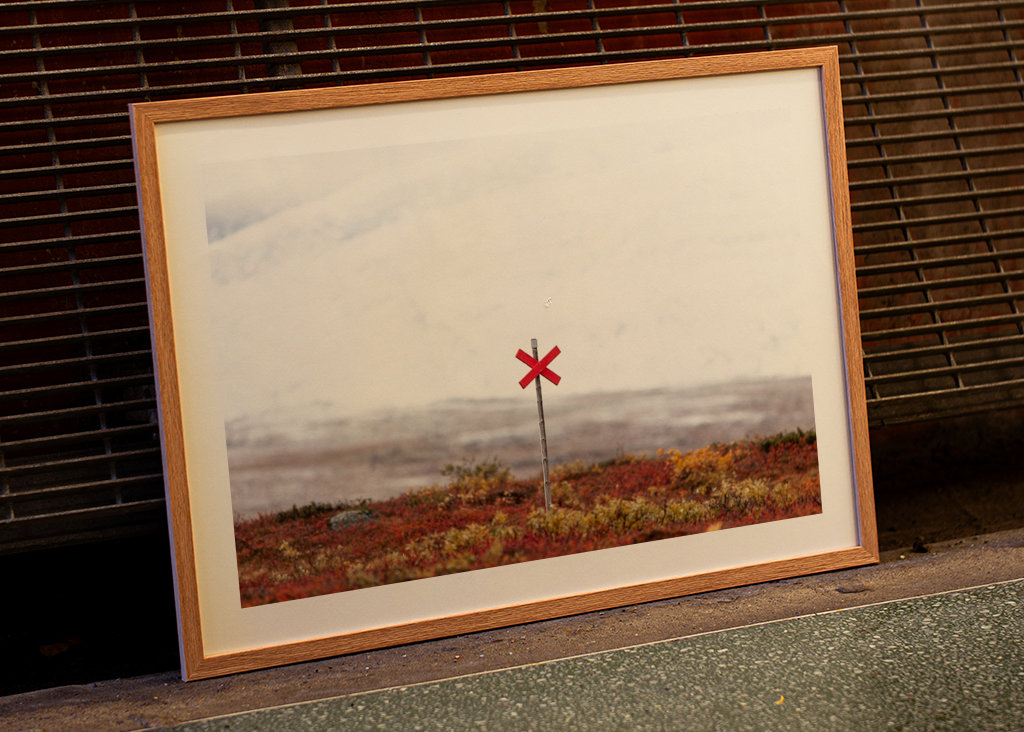 A Swedish winter trail sign