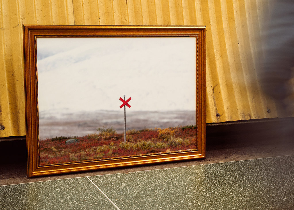 A Swedish winter trail sign