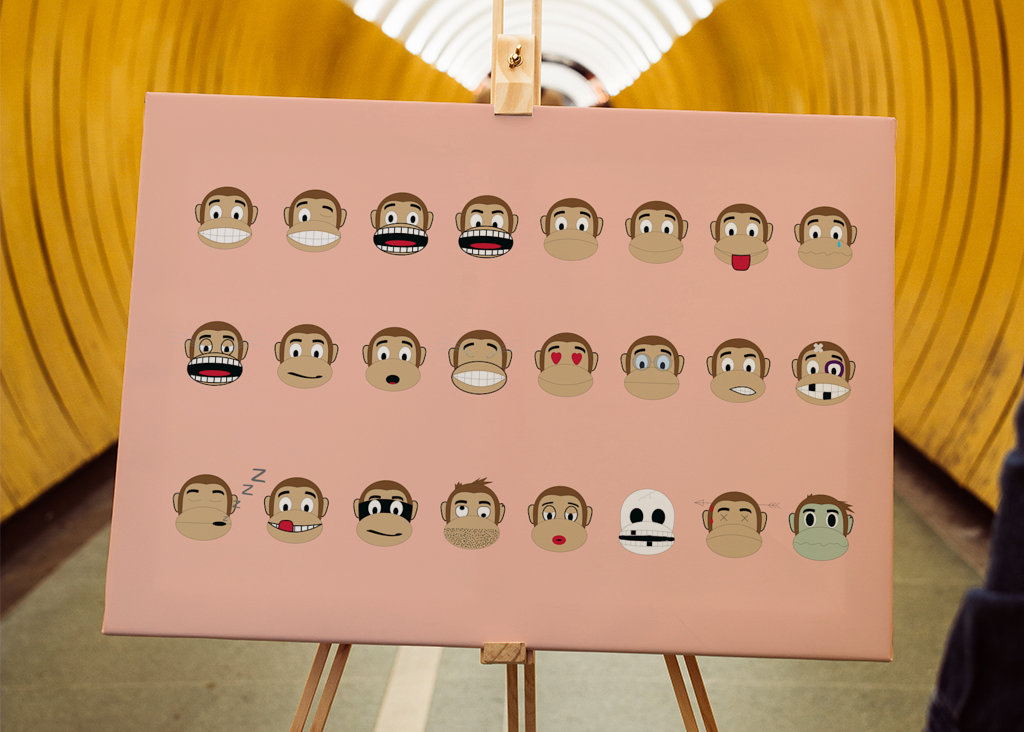 Emoji twarzy małpy