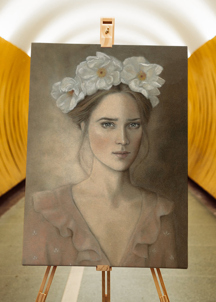 Dziewczyna z wieńcem kwiatowym