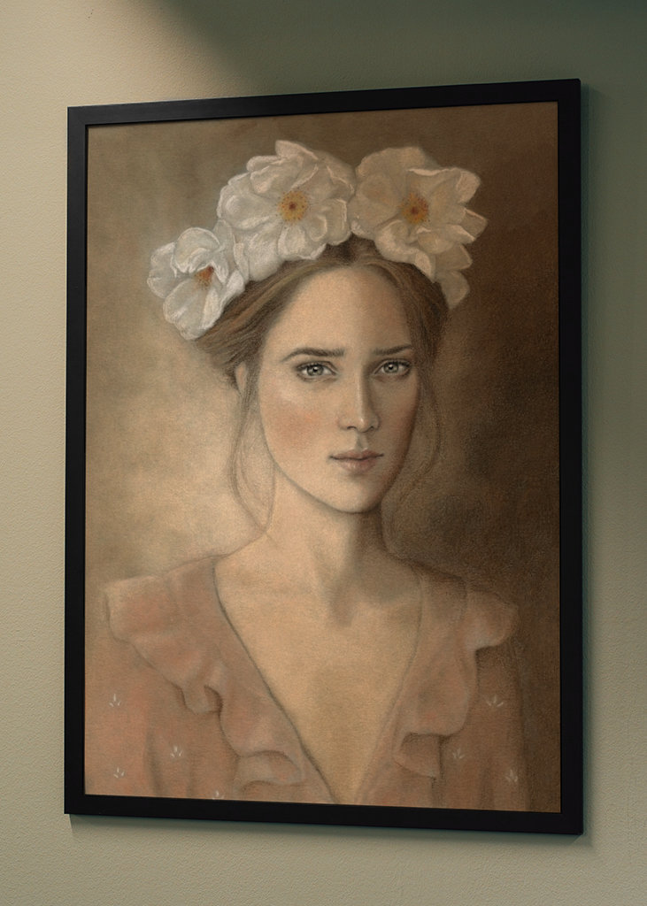 Dziewczyna z wieńcem kwiatowym