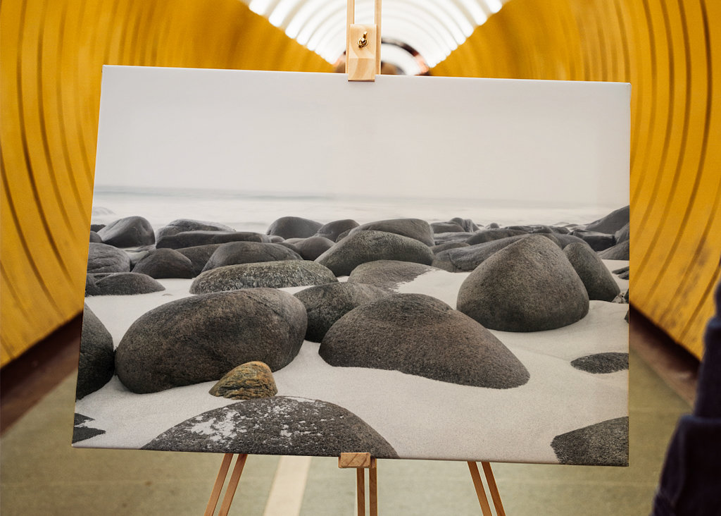 Boulders in the sand