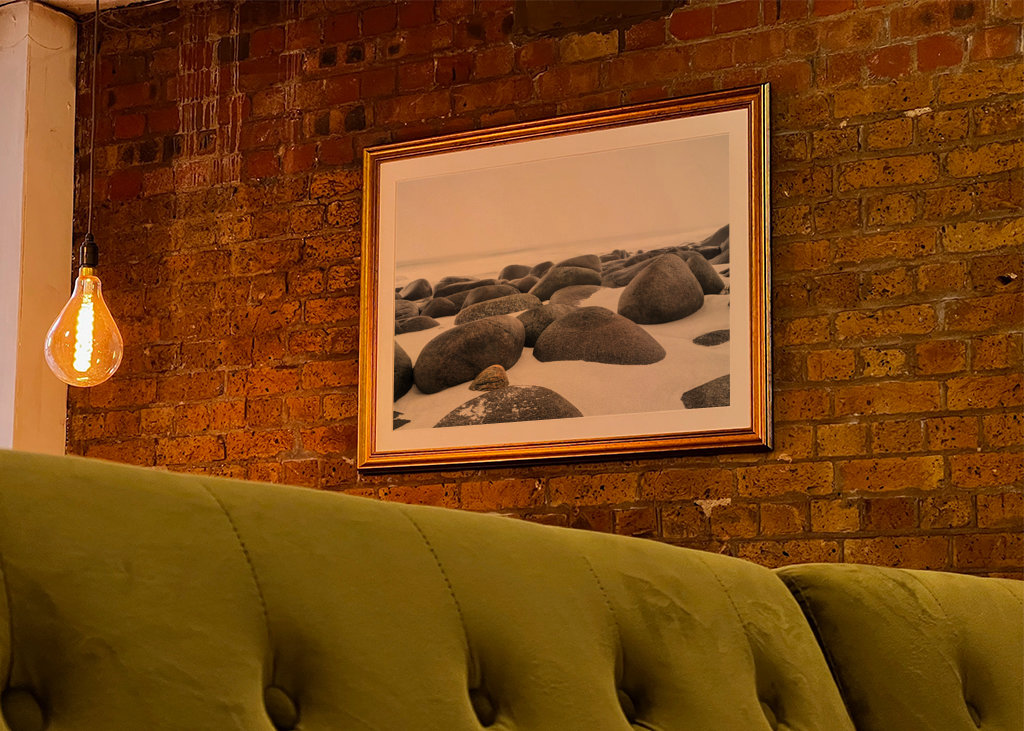 Boulders in the sand