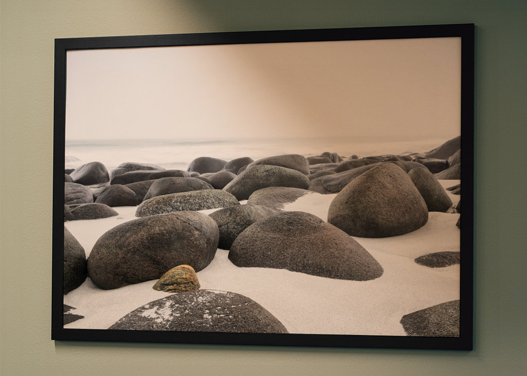 Boulders in the sand