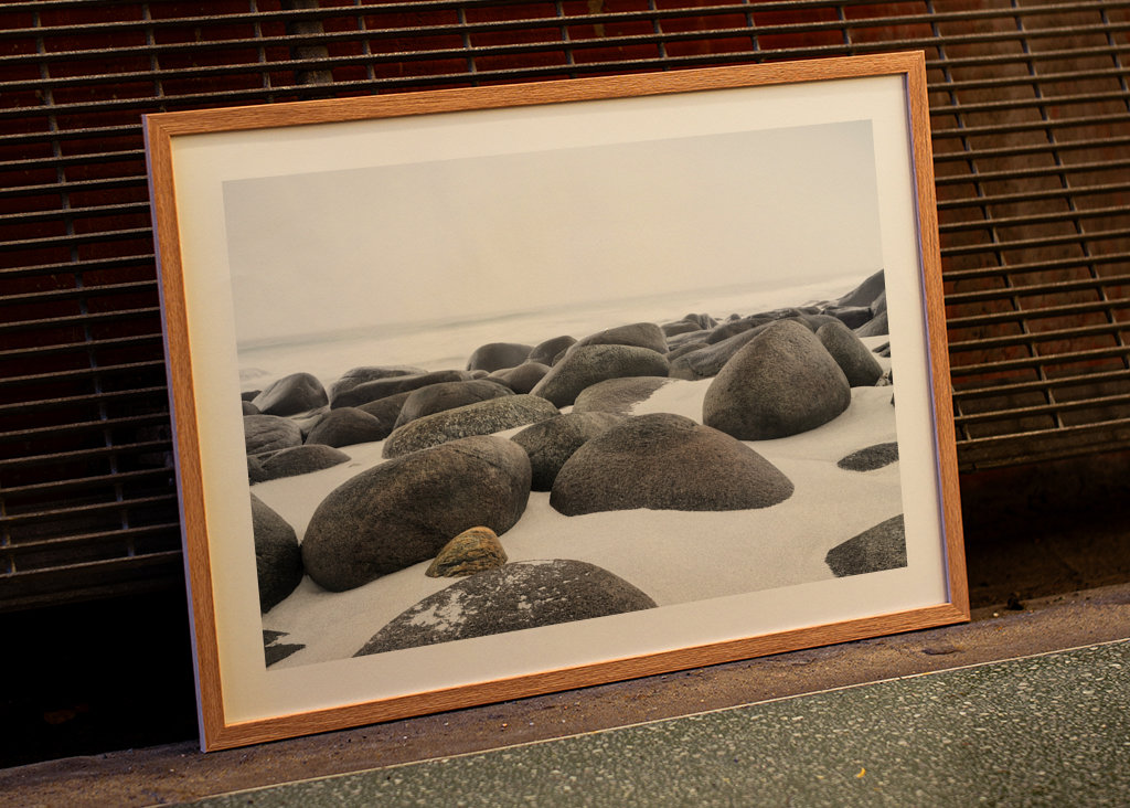 Boulders in the sand