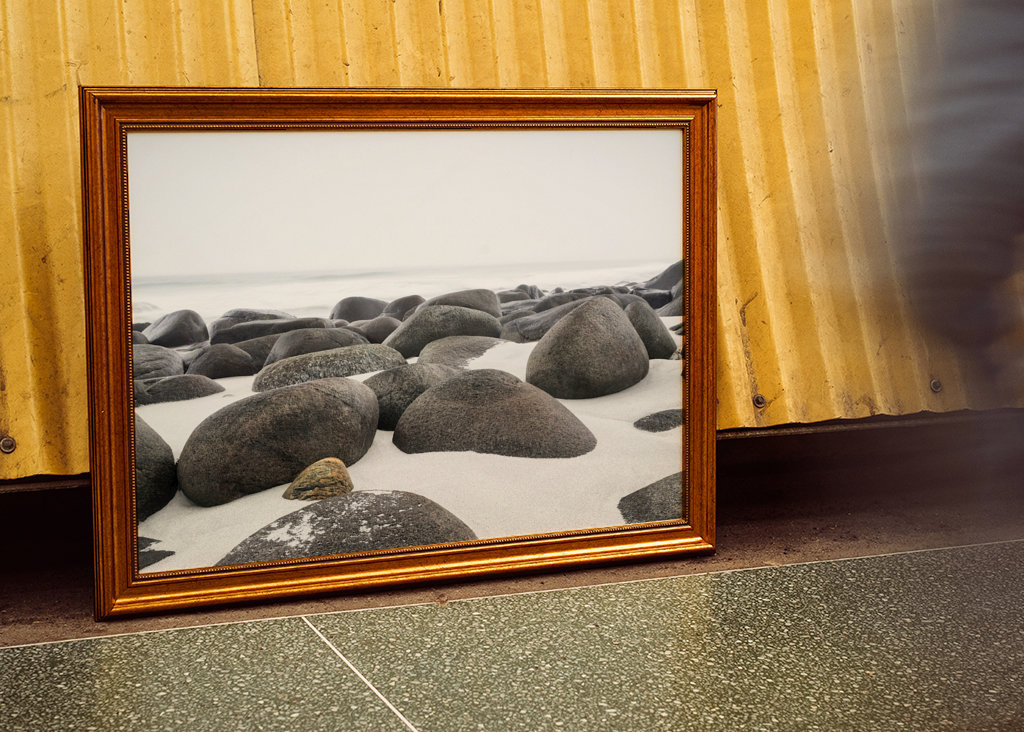 Boulders in the sand