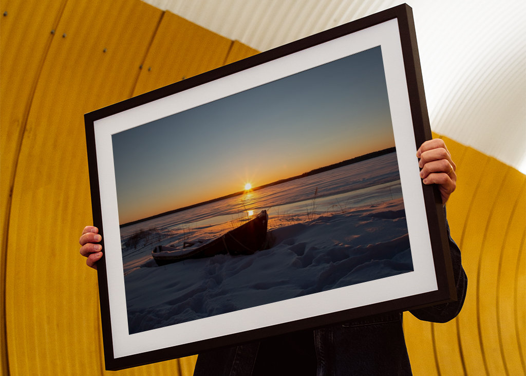 Západ slunce nad ledem