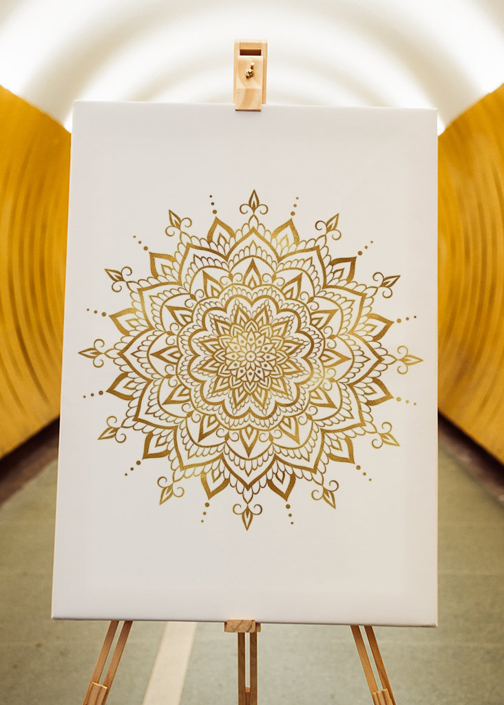 Mandala Gold - White