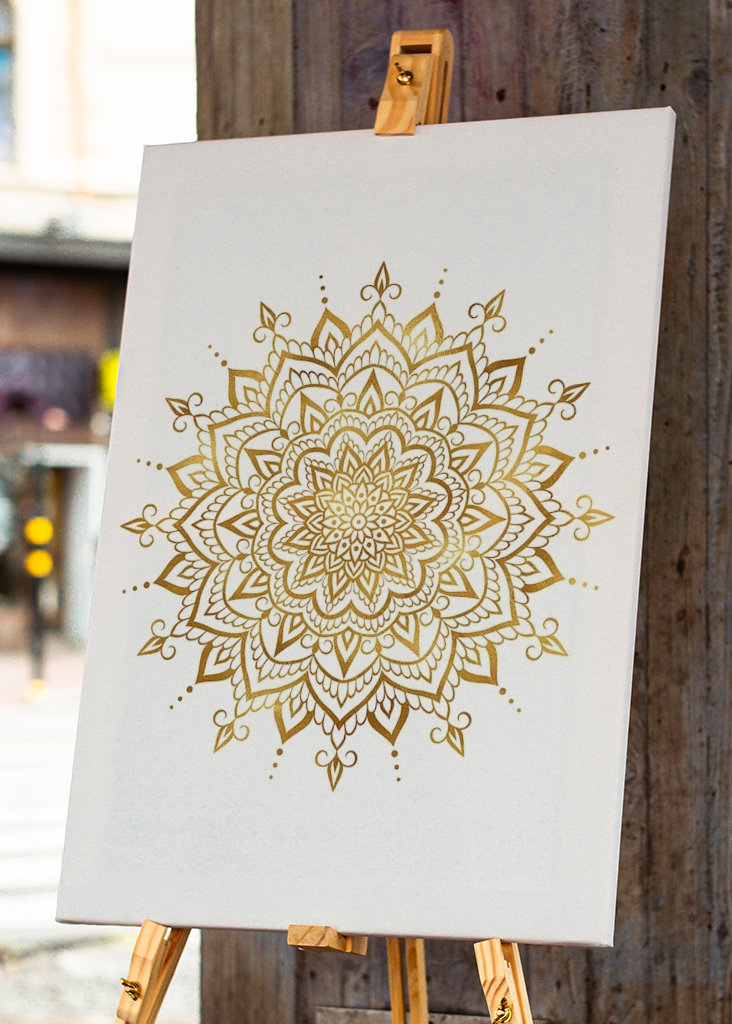 Mandala Gold - White