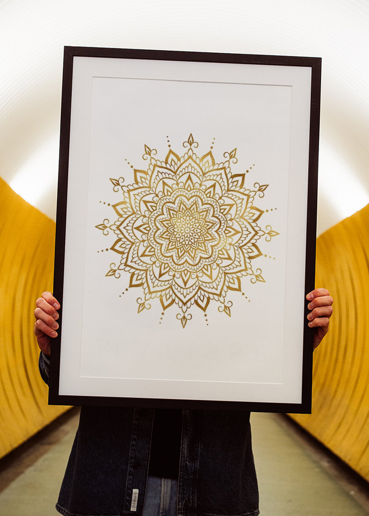 Mandala Gold - White