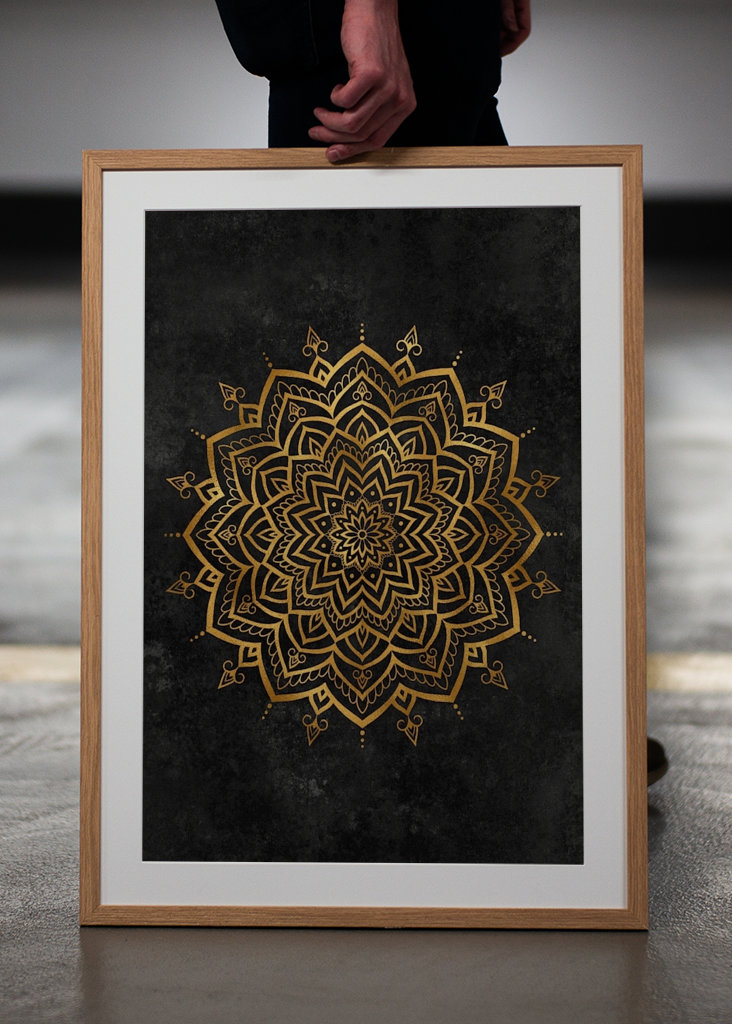 Gold Mandala - Black