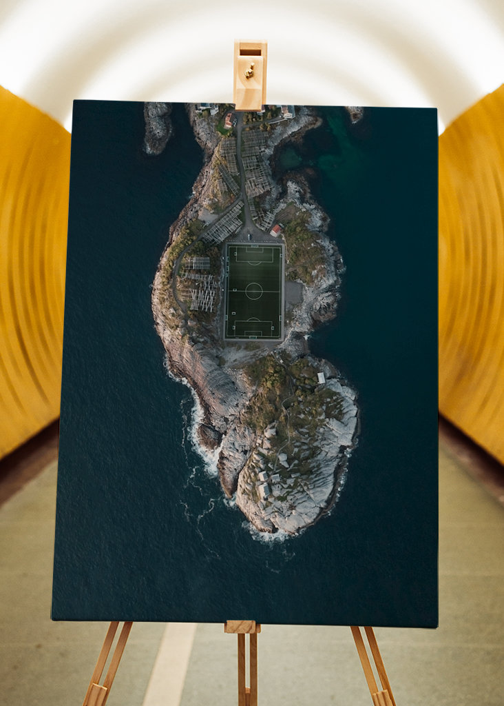 Fußballfeld Norwegen Lofoten