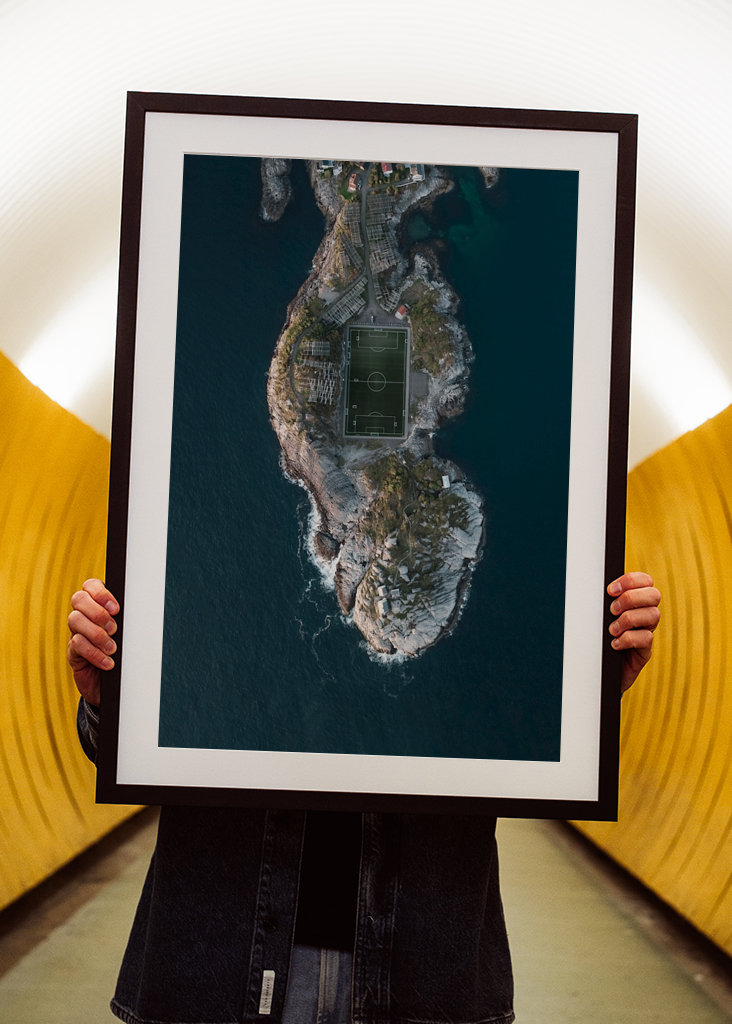 Fußballfeld Norwegen Lofoten